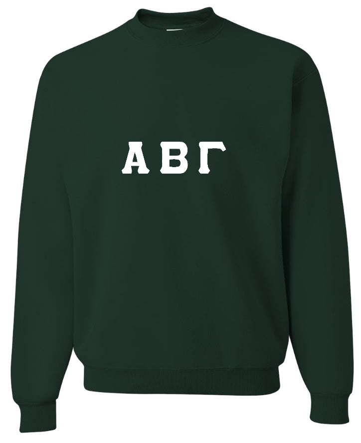 Custom Single Color Greek Letter Crewneck (Available in 22 Colors)