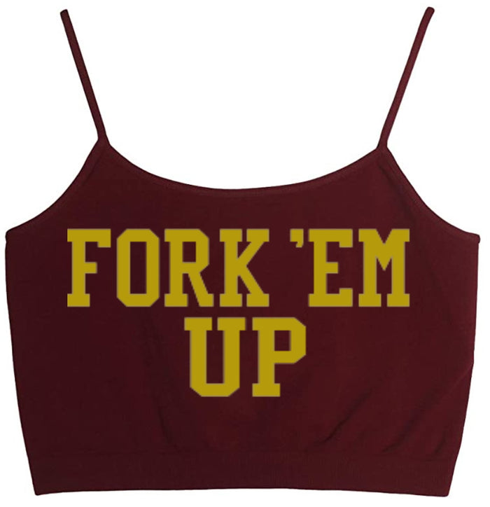 Fork 'Em Up Glitter Seamless Crop Top (Available in 3 Colors)