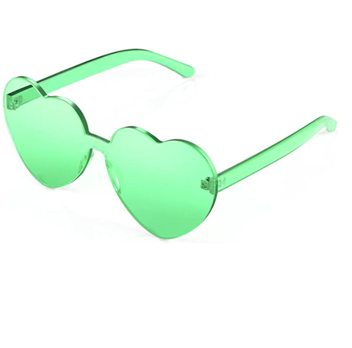 Bright Green Heart Sunglasses
