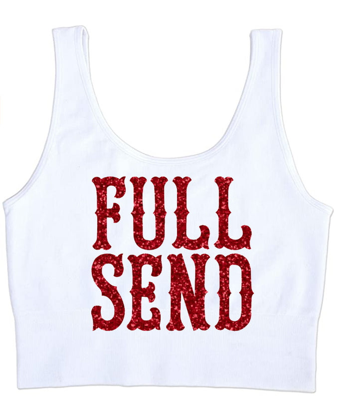 Full Send Glitter Seamless Tank Crop Top (Available in 2 Colors)