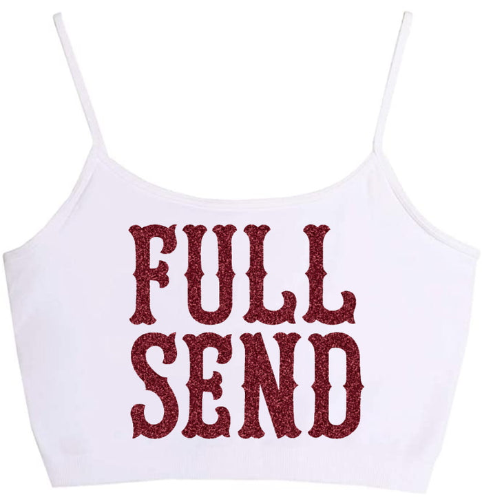 Full Send Glitter Seamless Crop Top (Available in 2 Colors)