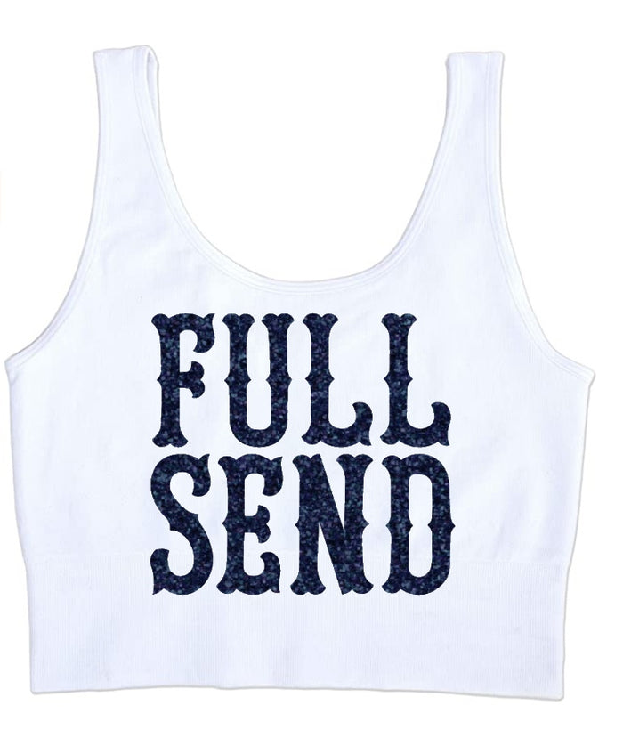 Full Send Glitter Seamless Tank Crop Top