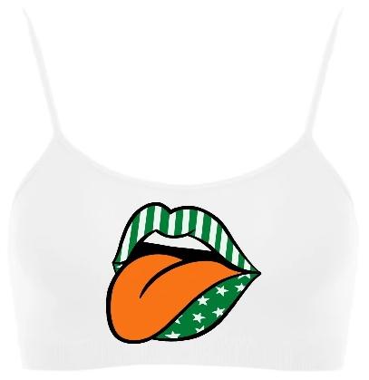 Game Day Stars & Stripes Seamless Spaghetti Strap Super Crop Top (Available in 2 Colors)