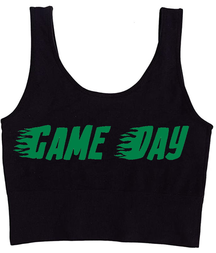 Game Day Flames Seamless Tank Crop Top (Available in 2 Colors)