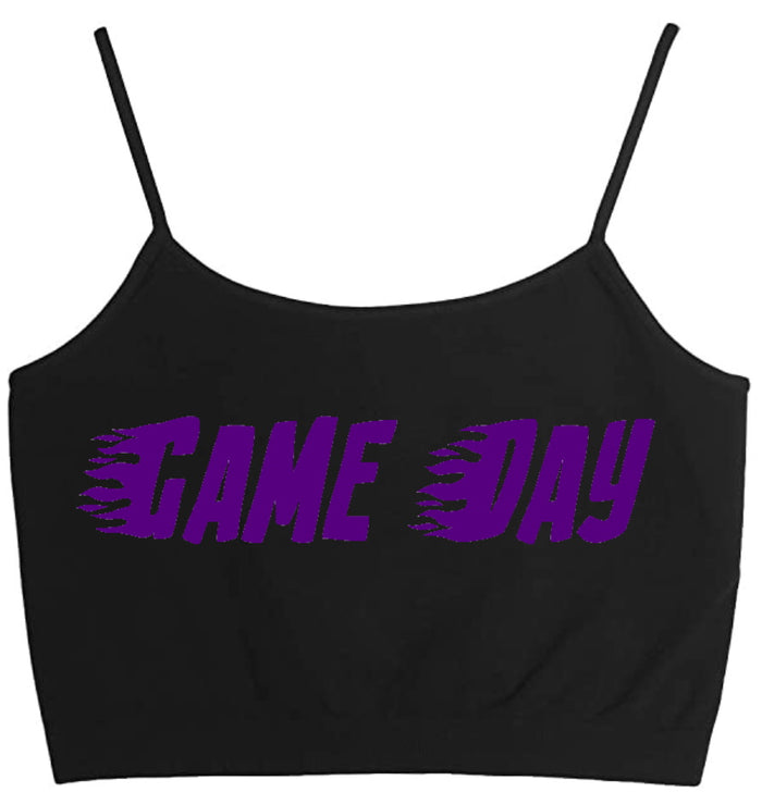 Gameday Flames Seamless Crop Top (Available in 2 Colors)