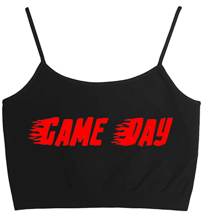 Game Day Flames Seamless Crop Top (Available in 2 Colors)