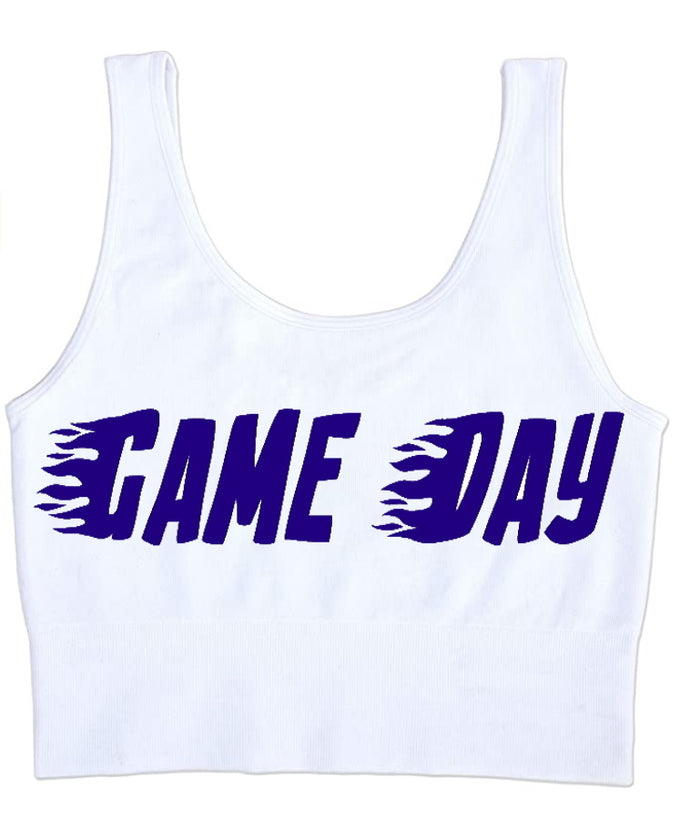 Game Day Flames Seamless Tank Crop Top