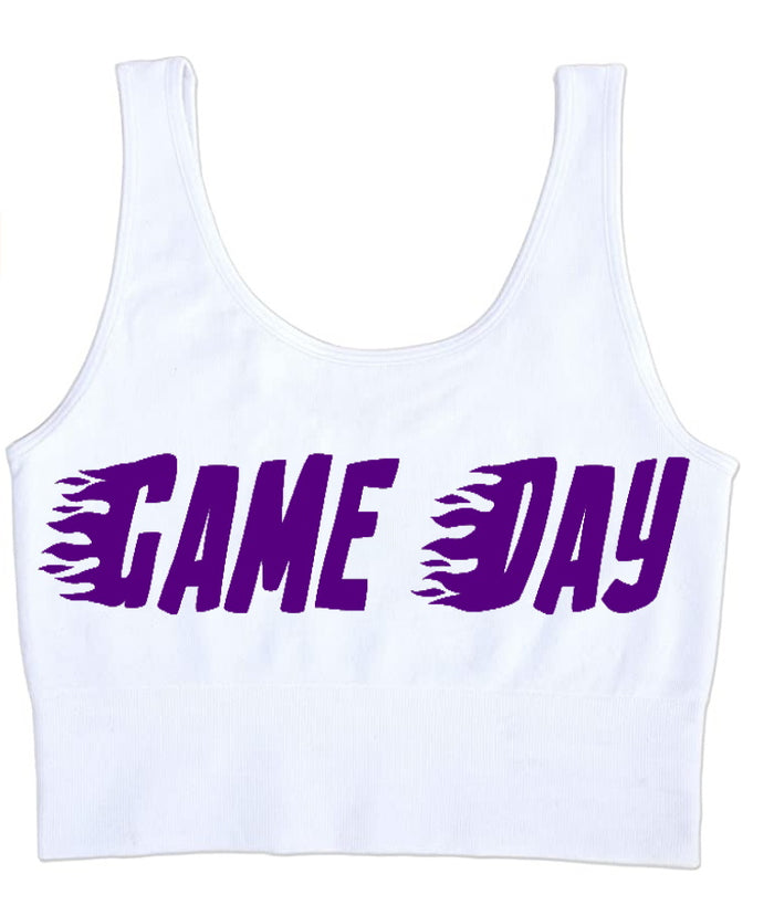 Game Day Flames Seamless Tank Crop Top