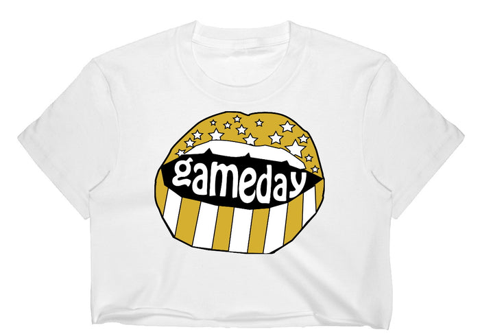 Gameday Stars Raw Hem Cropped Tee (Available in 2 Colors)