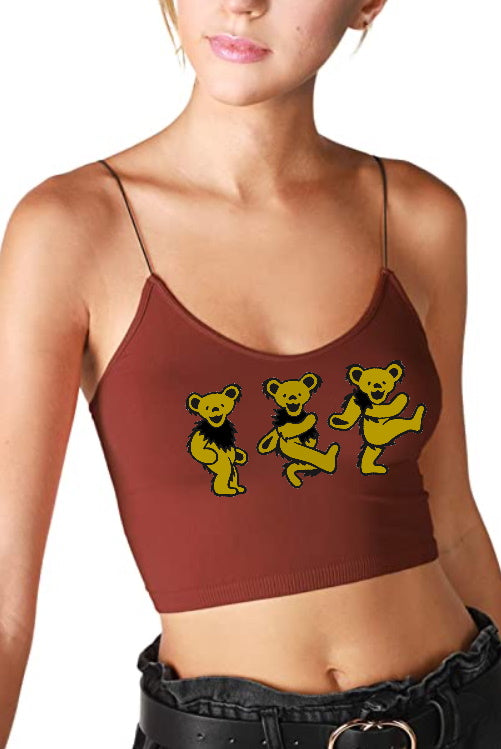Game Day Teddies Seamless Skinny Strap Crop Top (Available in 2 Colors)