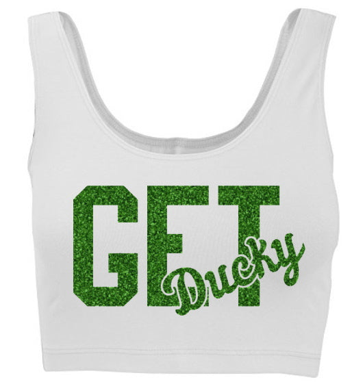 Get Ducky Glitter Tank Crop Top (Available in 2 Colors)