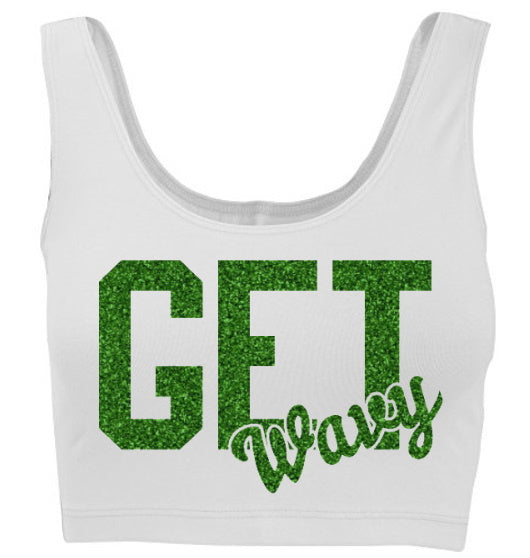 Get Wavy Glitter Tank Crop Top (Available in 2 Colors)