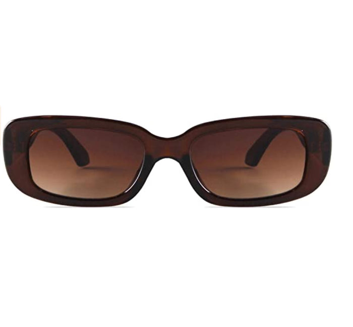 Brown Rectangular Sunglasses