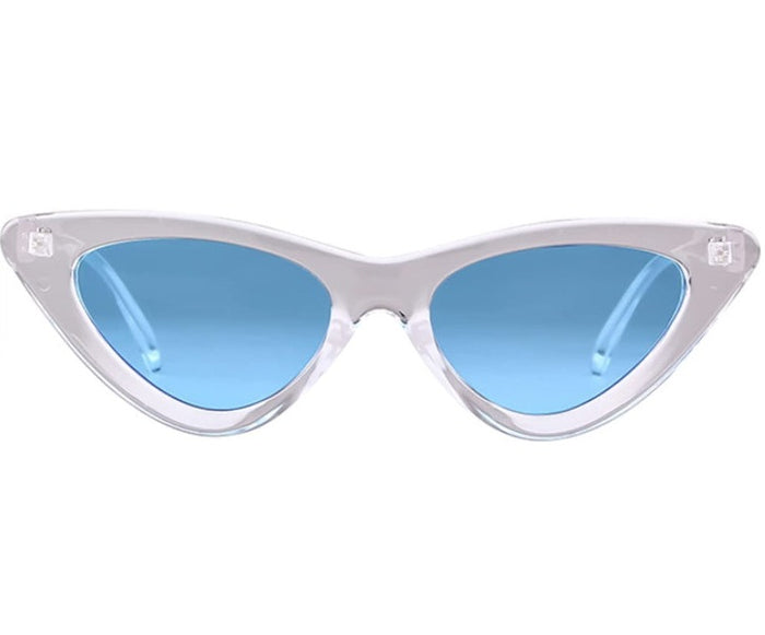 Blue Cat Eye Sunglasses with Clear Frame