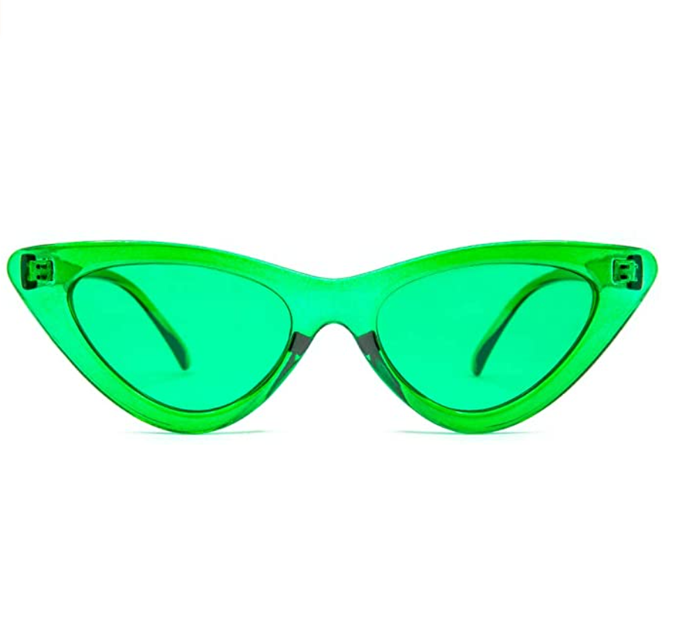 Bright Green On Green Cat Eye Glasses