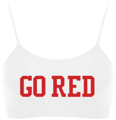 Go Red Seamless Spaghetti Strap Super Crop Top (Available in Two Colors)
