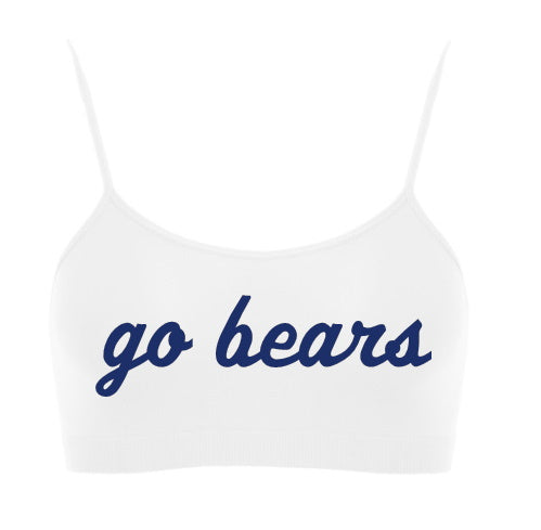 Go Bears Glitter Seamless Spaghetti Strap Super Crop Top