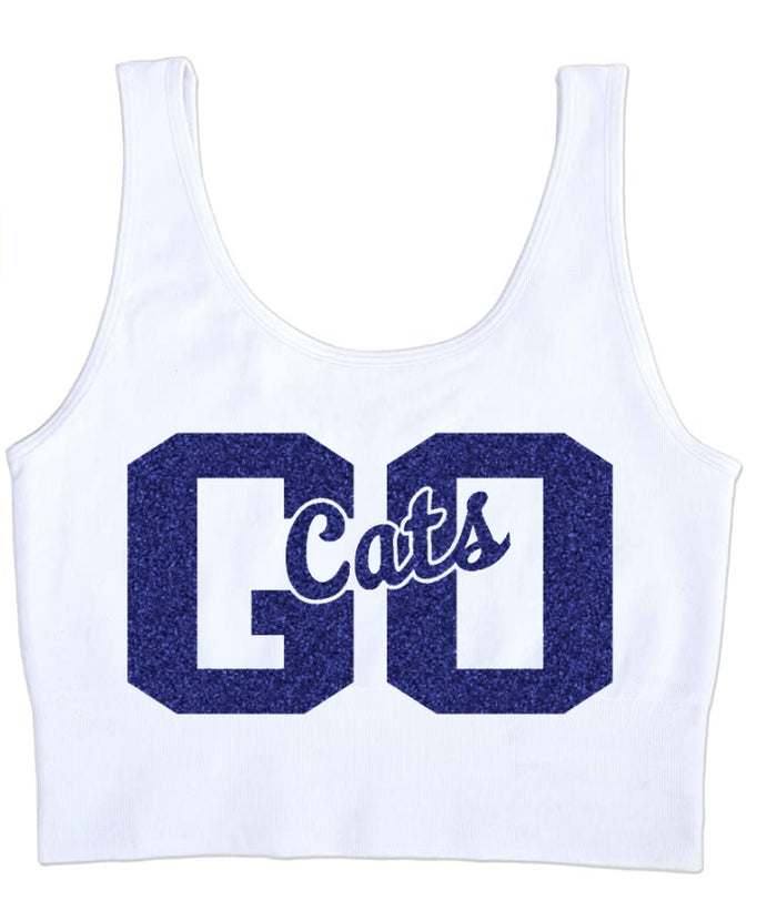Go Cats Glitter Seamless Tank Crop Top (Available in 2 Colors)