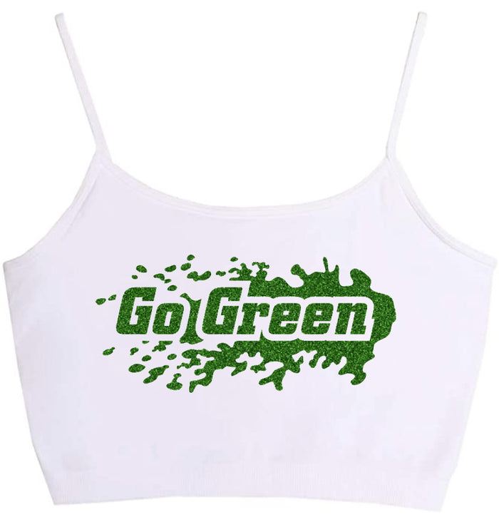 Go Green Glitter Seamless Crop Top (Available in 2 Colors)