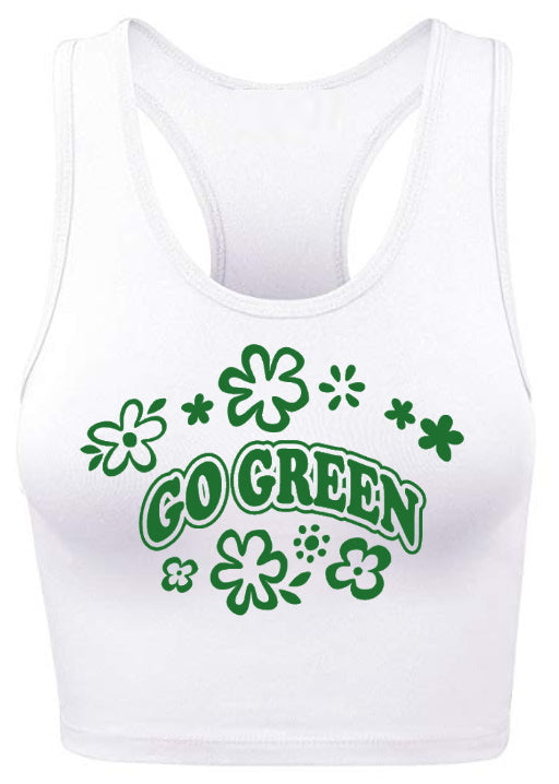 Go Green Racerback Crop Top (Available in 2 Colors)