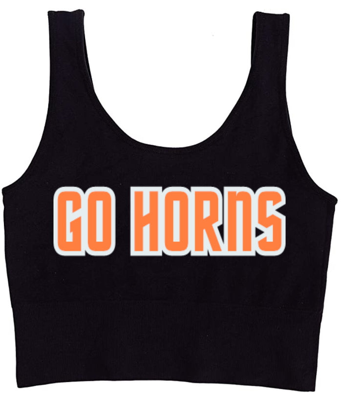 Go Horns Seamless Tank Crop Top