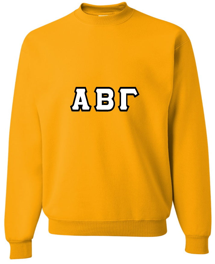 Custom Double Color Greek Letter Crewneck (Available in 18 Colors)