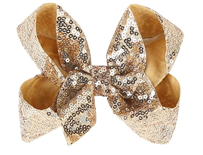 Gold Sequins Hair Bow