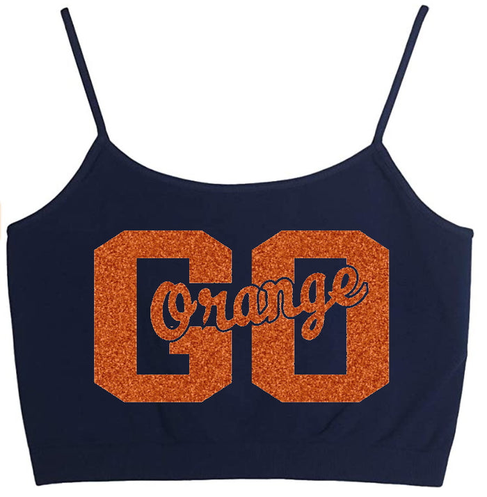 Go Orange Glitter Seamless Crop Top (Available in 2 Colors)