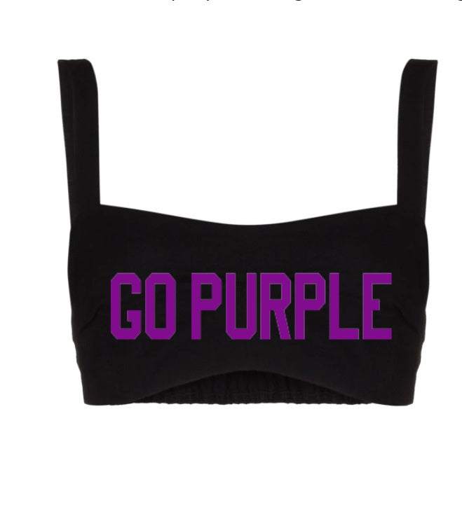Go Purple Glitter Cali Crop Top