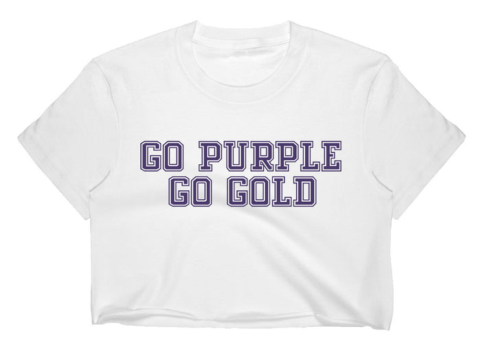 Go Purple Go Gold Raw Hem Cropped Tee (Available in 2 Colors)