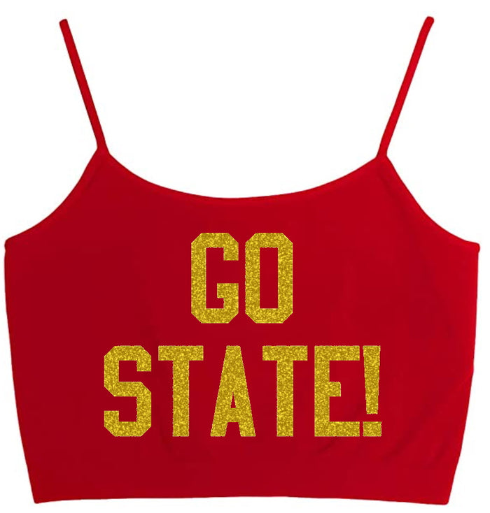 Go State! Glitter Seamless Crop Top (Available in 3 Colors)