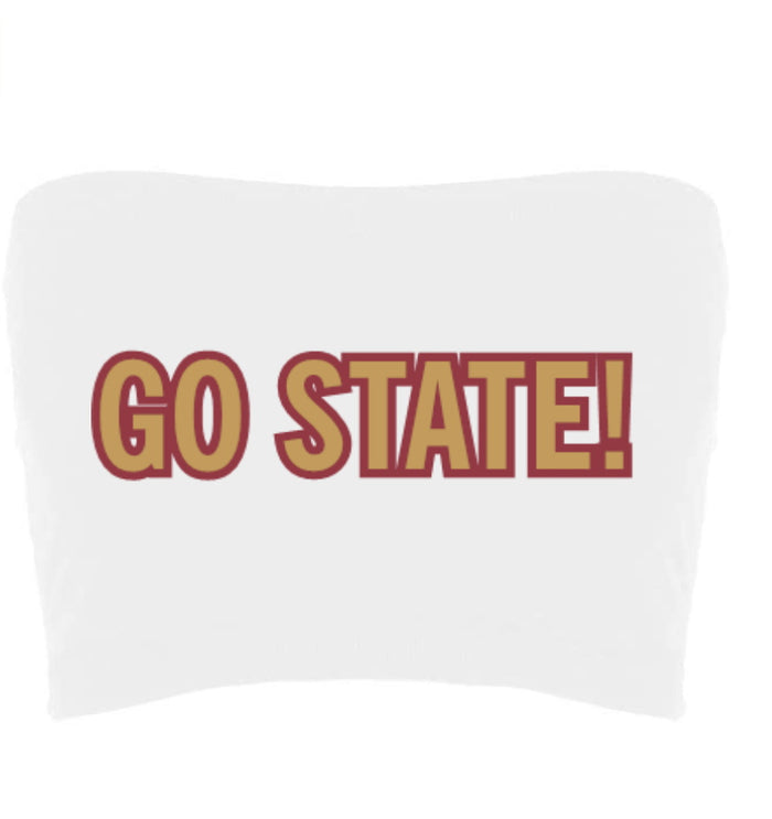 Go State! Seamless Crop Tube Top (Available in 2 Colors)