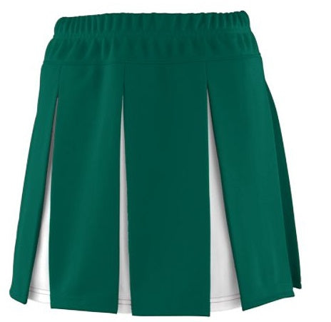 Green White Box Pleat Cheer Skirt Gameday Bae