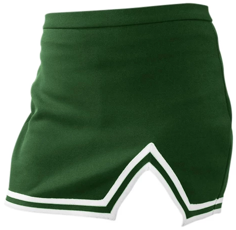 Green A-Line Notched Cheer Skirt