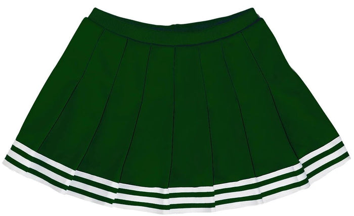 Forest Green & White Pleated Cheer Skirt