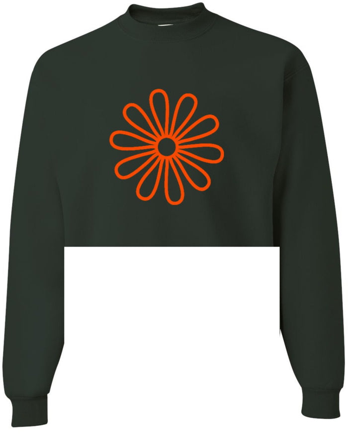 Groovy Flower Cropped Crewneck