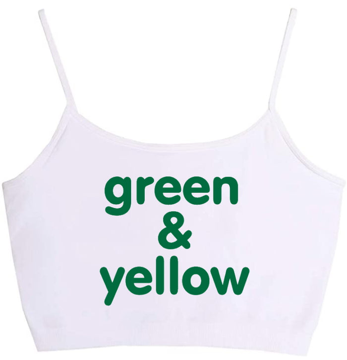Green & Yellow Seamless Crop Top