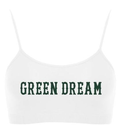 Green Dream Seamless Spaghetti Strap Super Crop Top (Available in 2 Colors)