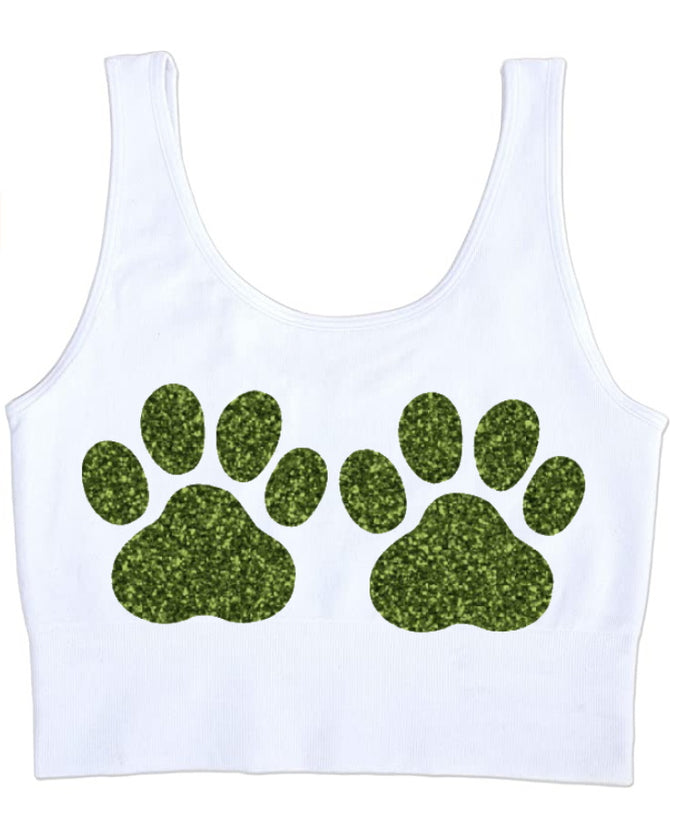 Double Trouble Glitter Seamless Tank Crop Top (Available in 2 Colors)