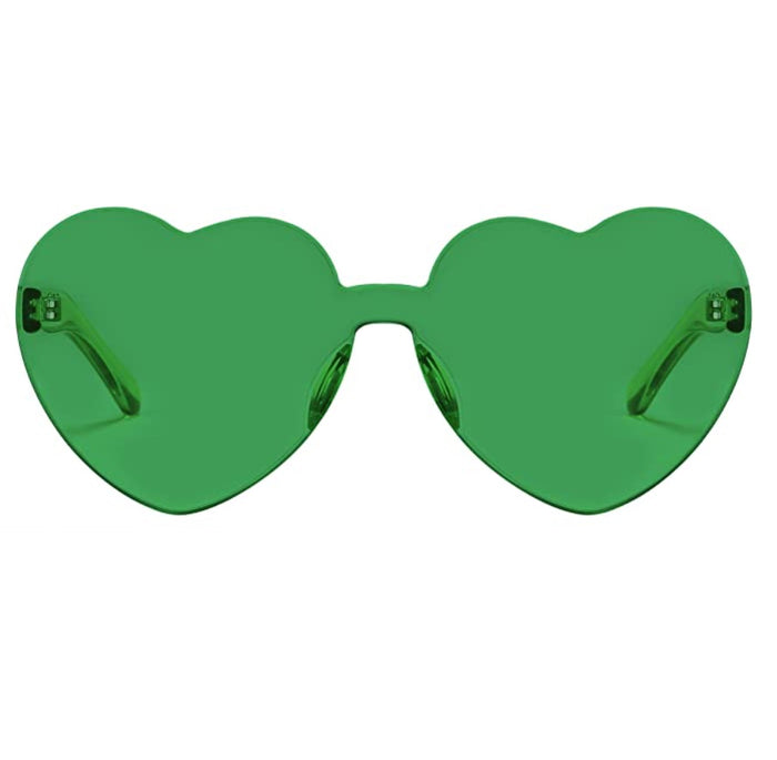 Green Heart Shaped Sunglasses