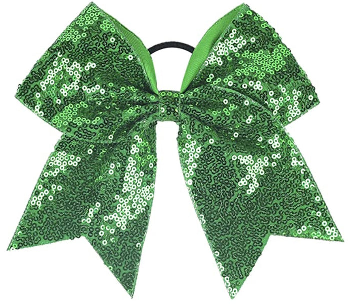 Green Sequins Hair Bow