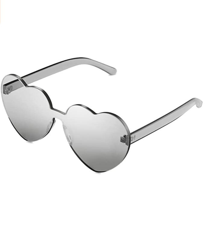 Grey Heart Shaped Sunglasses