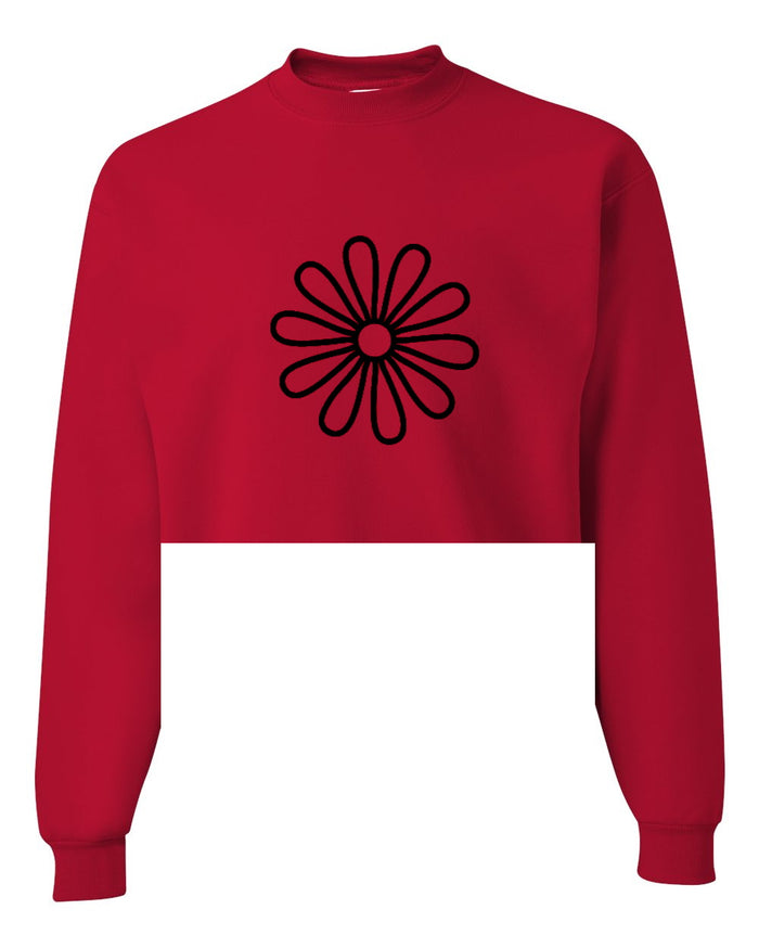 Groovy Flower Cropped Crewneck