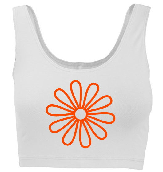 Groovy Flower Tank Crop Top (Available in 2 Colors)