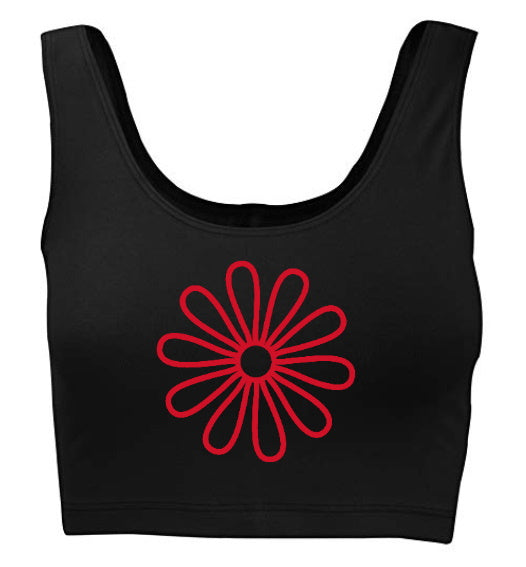 Groovy Flower Tank Crop Top (Available in 2 Colors)