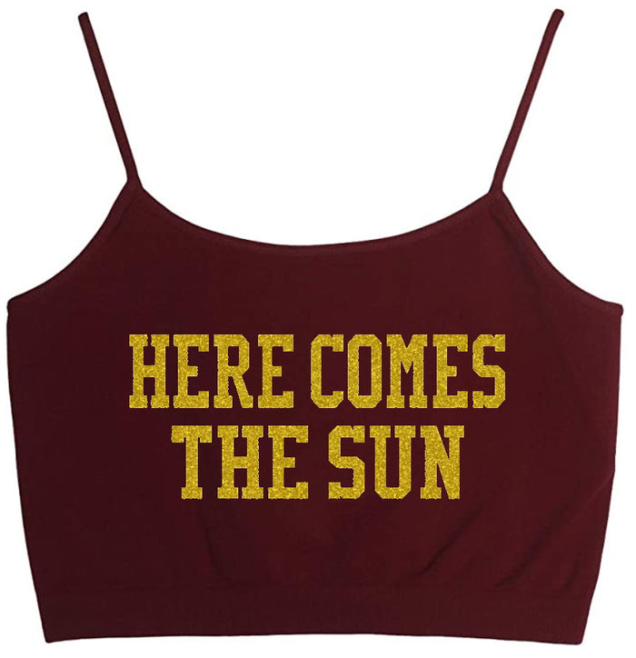 Here Comes The Sun Glitter Seamless Crop Top (Available in 3 Colors)