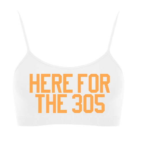 Here For The 305 Neon Seamless Spaghetti Strap Super Crop Top (Available in 2 Colors)