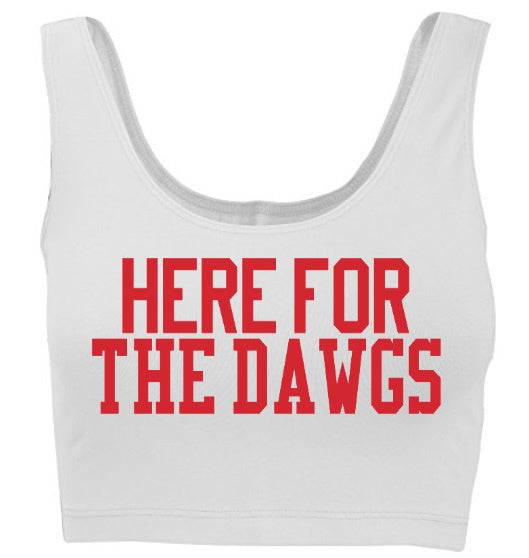 Here For The Dawgs Tank Crop Top (Available in 2 Colors)