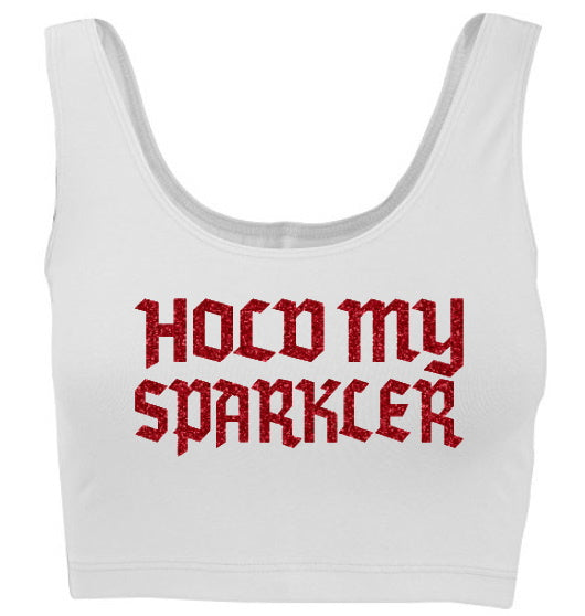 Hold My Sparkler Glitter Tank Crop Top