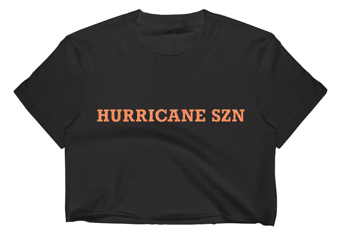 Hurricane SZN Fluorescent Glitter Raw Hem Cropped Tee (Available in 2 Colors)